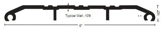 NGP 426E 6" Aluminum Saddle Threshold - Mill Finish - 42"