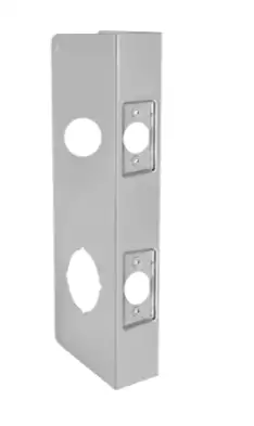 Don-Jo 154-PB-CW Wrap Around Plate For Double Lock Combination Locksets with 1-1/2" hole on top and 2-1/8" Hole on bottom with 4" centers - Polished Brass