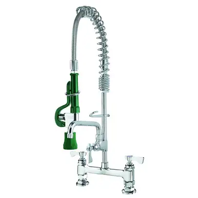 Krowne 18-606L - Royal Series 8" Center Deck Mount Space Saver Pre-Rinse with Add-On Faucet, 6" Spou