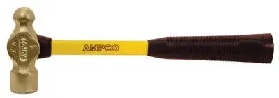 Ampco Safety Tools H-3FG 1.5 lb Ball Peen Hammer w Fiberglass Handle