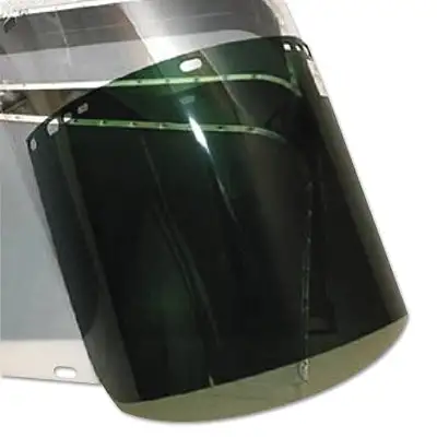 Visor, Dark Green, 11 in L x 8 in H, Unbound, for Fibre-Metal� Head Gear/Cap Adaptors
