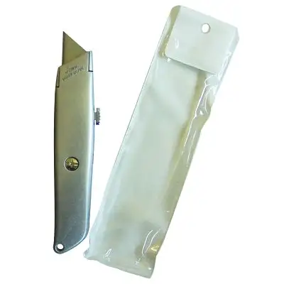 Retractable Blade Utility Knives, 7 in, Retractable Steel Blade, Zinc Alloy