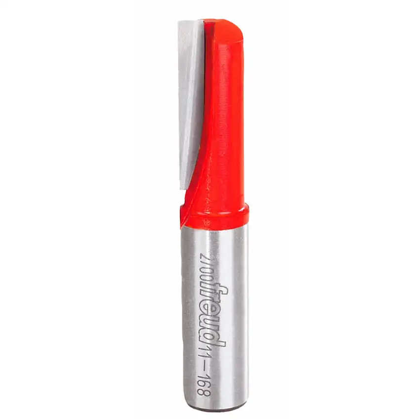 Freud Single Flute Straight Router Bit - 1/2" Diameter, 1-1/4" Cut, 1/