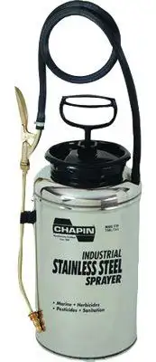 Chapin 1739 Stainless Steel Sprayer, 2 gal, 12 in Extension, 42 in Hose