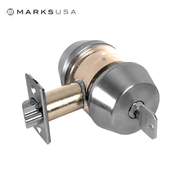 Marks USA -145M - Commercial Deadlatch - Dbl Cylinder- 2 3/8" Backset - 32D - Satin Stainless - Grade 1