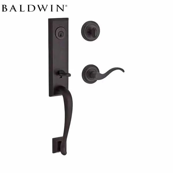 Baldwin - Reserve Del Mar Traditional Handleset - Single Cylinder Lever - Left Handed - Square Rose - Venetian Bronze - Grade 2