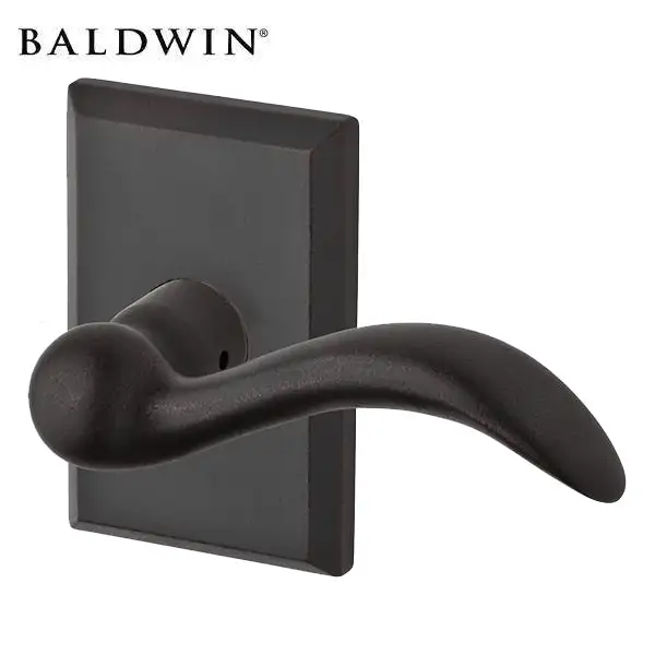 Baldwin Reserve - EN.ARC.L.RSR - Arch Keyed Entry Single Cylinder Lever Set - Square Rose - 481 - Dark Bronze - Entrance - Grade 2 - RH
