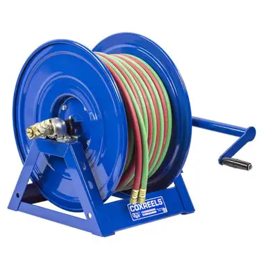 Coxreels 1275W-3-100-A Dual Hose Air Motor Welding Reel | 1275W Series | 3/8" Hose Diameter | 100' Hose Length | 200 Max PSI | Less Hose