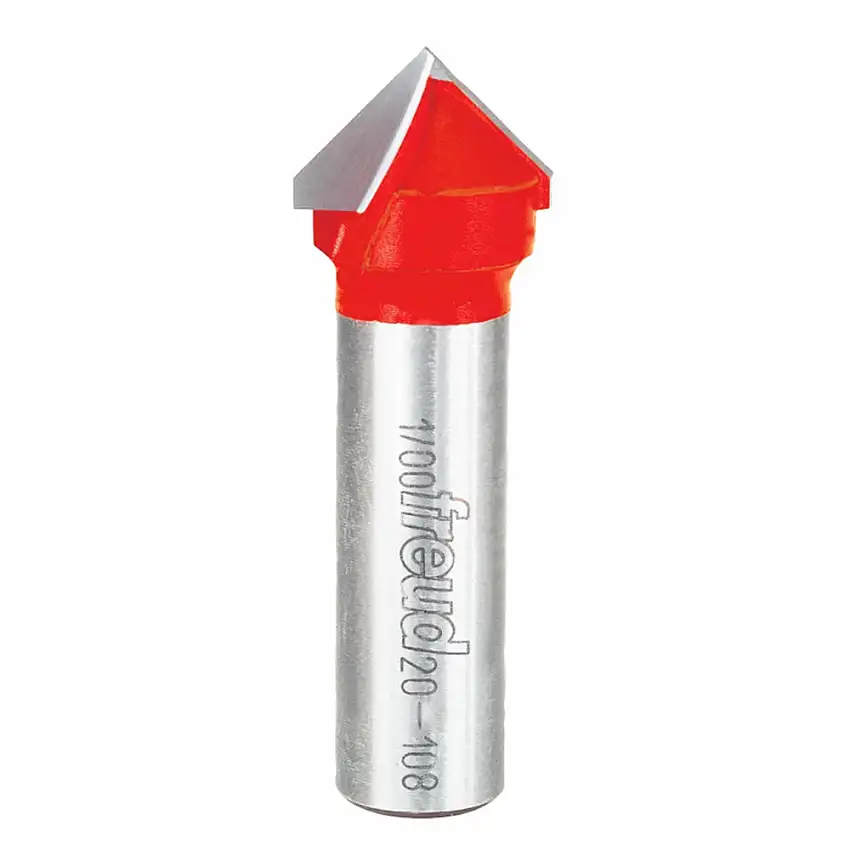 Freud 90° V Grooving Router Bit - 3/4" Diameter, 1/2" Cut, 1/2" Shank