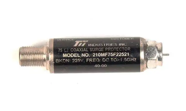 TII In-Line Coax Cable Lightning Surge Protector Male/Female (210MF75F22521)