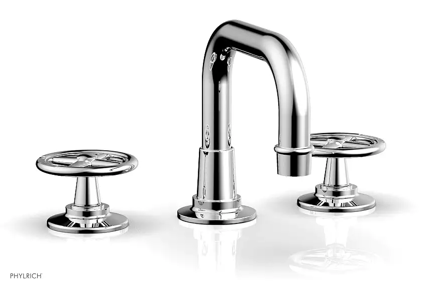 Phylrich WORKS Widespread Faucet Low Spout with Cross Handles