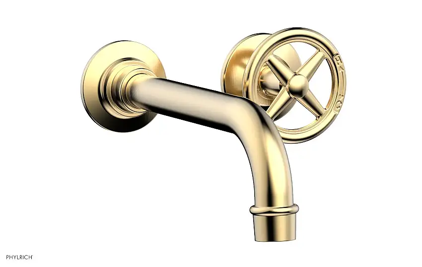 Phylrich WORKS Single Handle Wall Lavatory Set Cross Handles