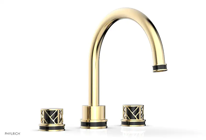 Phylrich JOLIE Deck Tub Set - Round Handles with "Black" Accents 222-40
