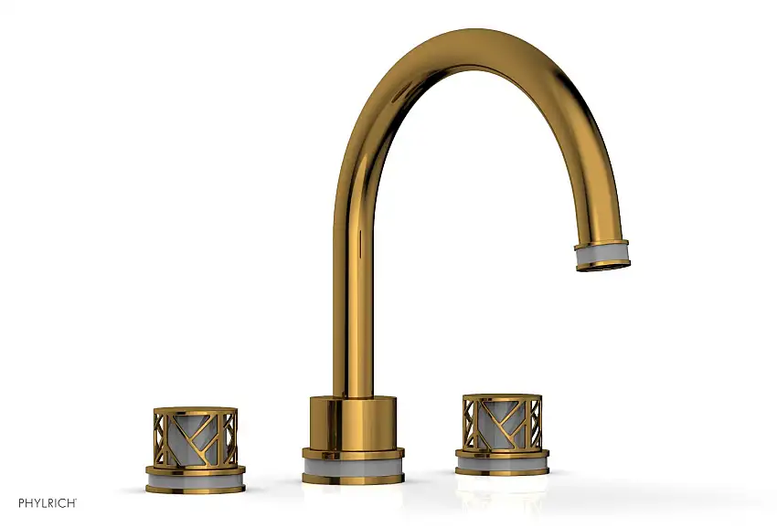 Phylrich JOLIE Deck Tub Set - Round Handles with "Grey" Accents 222-40