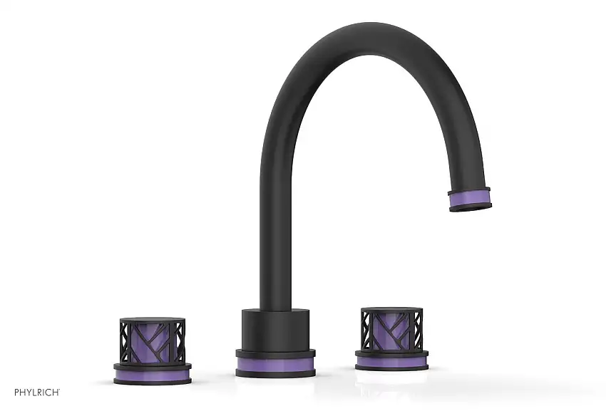 Phylrich JOLIE Deck Tub Set - Round Handles with "Purple" Accents 222-40