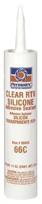 Permatex 80855 Clear RTV Silicone Adhesive Sealants, 11 oz Cartridge,
