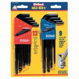 Eklind Tool 13222 22 Piece Black Oxide Ball-Hex-L Key Inch/Metric Set
