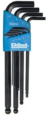 Eklind Tool 13609 Ball-Hex-L Key Set, 9 Piece, Long Series, Metric, Black Oxide