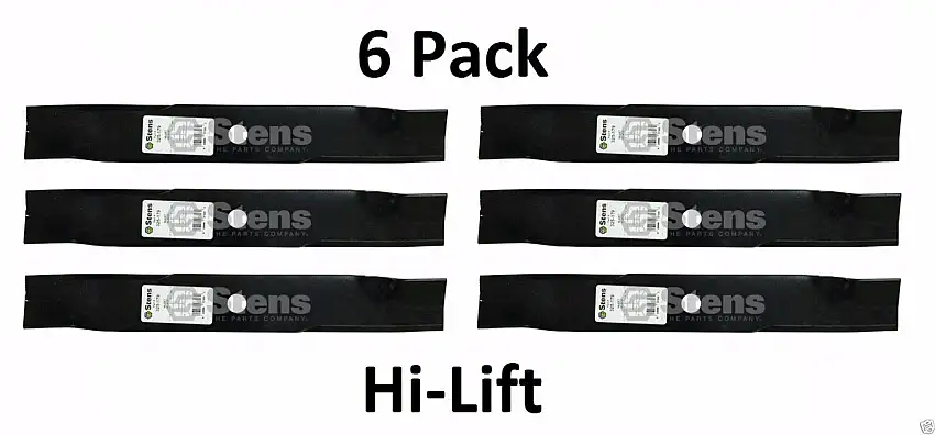 6 Pack Stens 325-179 Hi-Lift Mower Blade for Cub Cadet MTD 01010168 1010168