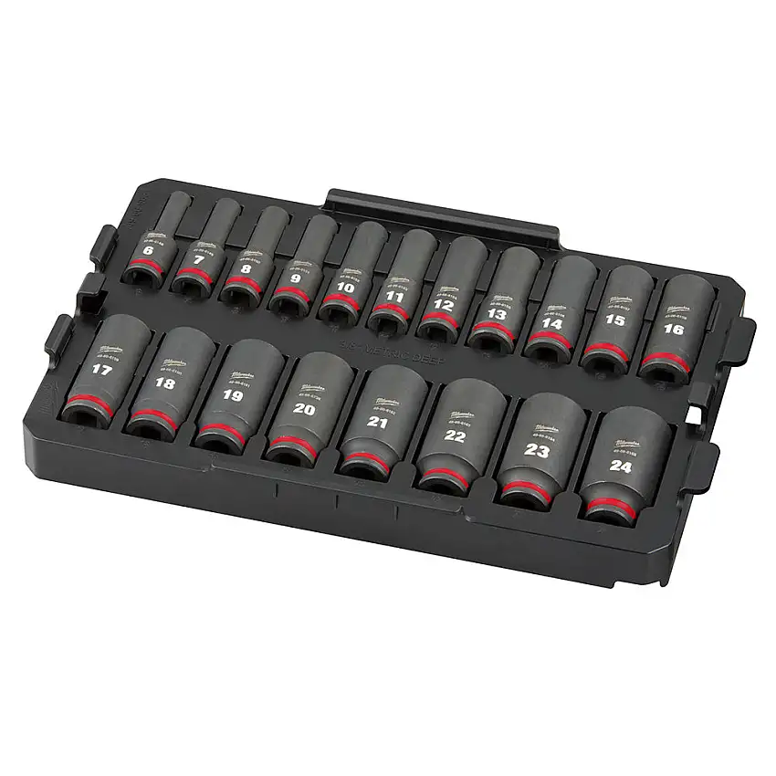 Milwaukee 49-66-6816 Shockwave Impact Duty Socket 3/8" Dr 19PC MM Tray