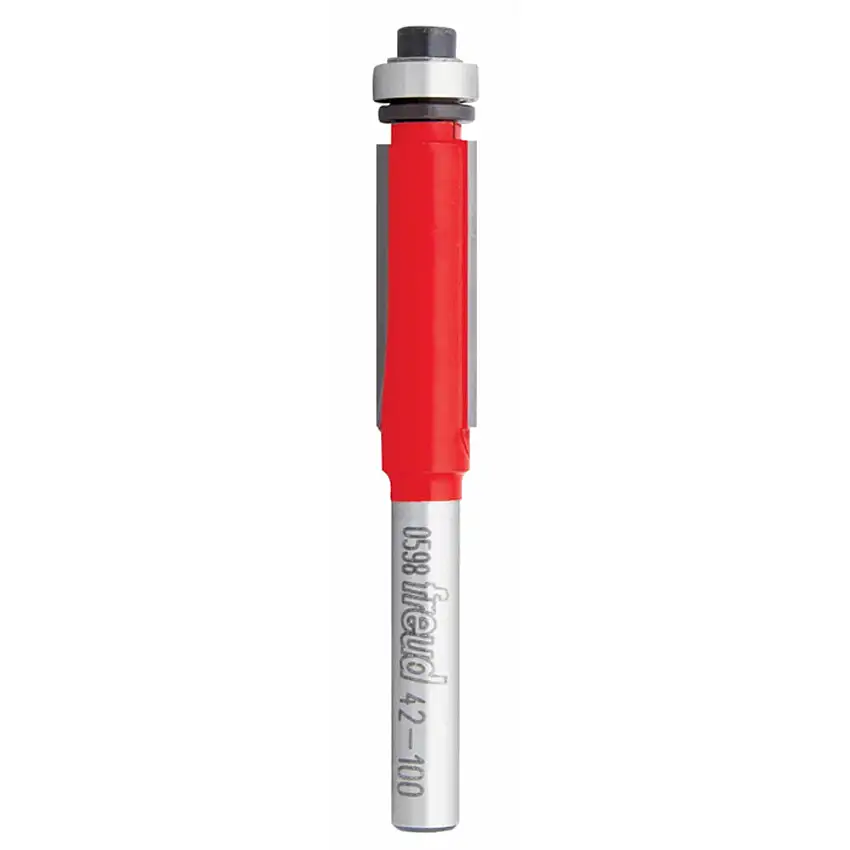 Freud 42-100 Bearing Flush Trim Bit 1/4" SH, 3/8" D, 1" CL
