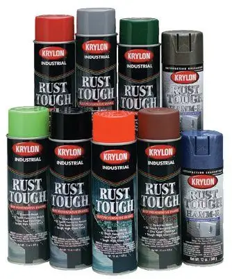 Krylon K00799 Rust Tough Aerosol Enamels, 15 oz Aerosol Can, Gloss Bla