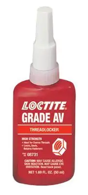 Loctite 08731 Grade AV Threadlockers, 50 mL, 1 in Thread, Red (1 Bottl