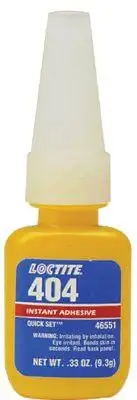 Loctite 135465 404 Quick Set Instant Adhesive, 0.333 oz Bottle, Clear
