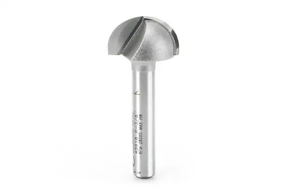 Amana Core Box Bit, 2 Flute, 3/8" Rad, 3/4" Dia, 1/4" Shank, 1-3/4" Length (45918)