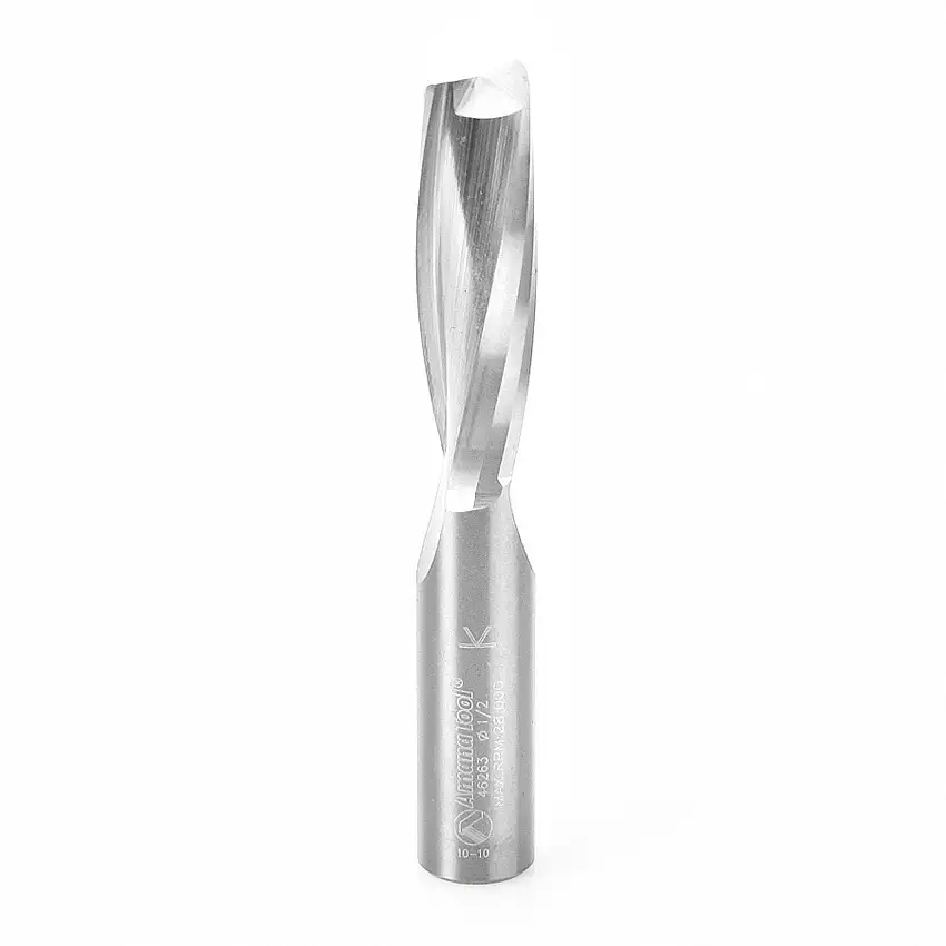 Amana Solid Carbide Spiral Plunge Long Up-Cut Bit for Solid Wood 1/2 Dia x 1/2 Inch Shank (46263)