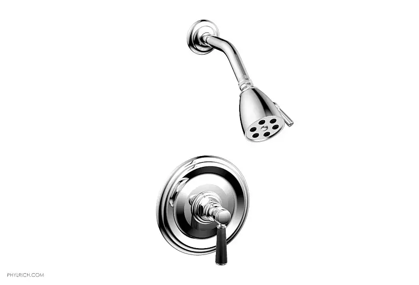 Phylrich HEX TRADITIONAL Pressure Balance Shower Set - Black Marble 500-23