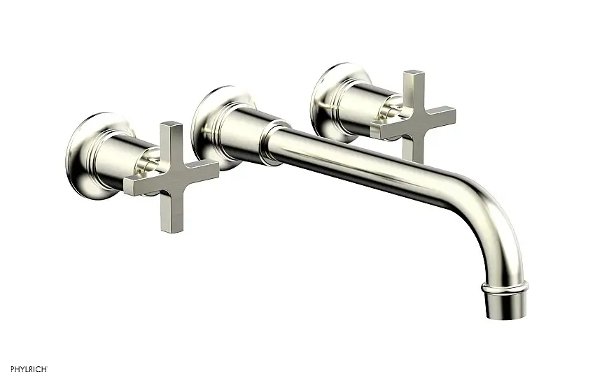 Phylrich HEX MODERN Wall Lavatory Set 10" Spout Cross Handles