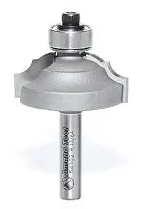 Amana Bead & Cove Bit, 2 Flute, 13/64" Rad, 1-1/4" Dia, 1/4" Shank, 2" Length (54102)