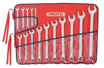 Proto 1200FASD Torqueplus 12-Point Combination Wrench Sets, 15 Piece, Inch, Oval Handle, Satin