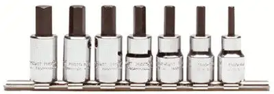 Proto 4990-SMA 7 Piece Metric Hex Bit Socket Set, 3/8 in