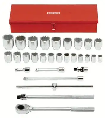 Proto 55104 Torqueplus 12-Point 3/4 in Drive Tool Socket Sets, 29 Piece