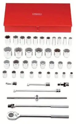 Proto 55106 Torqueplus 42 Piece 12 & 6 Point Drive Tool Socket Sets, 3/4 in