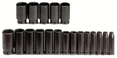 Proto 74116 Torqueplus 19 Piece Deep Impact Socket Sets, 1/2 in, 6 Point