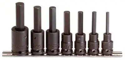 Proto 74152 7 Pc. Hex Bit Impact Socket Set, 1/2 in