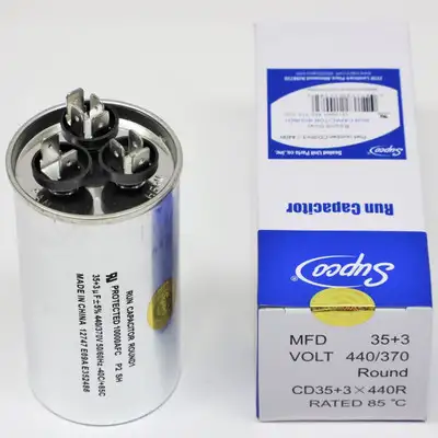 Supco CD35+3X440R HVAC Motor Round Dual Run Capacitor 35 + 3 MFD 440 Volts