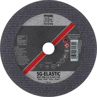 PFERD 63842 1/8" Type 1 Flat Cut-Off Wheel | SG-ELASTIC | 5/8" Arbor Hole | 7" Diameter (Sold by Box of 25)