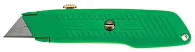 Stanley 10-179 Interlock High Viz Retractable Utility Knives, 5 7/8", Steel Blade, Plastic, Grn