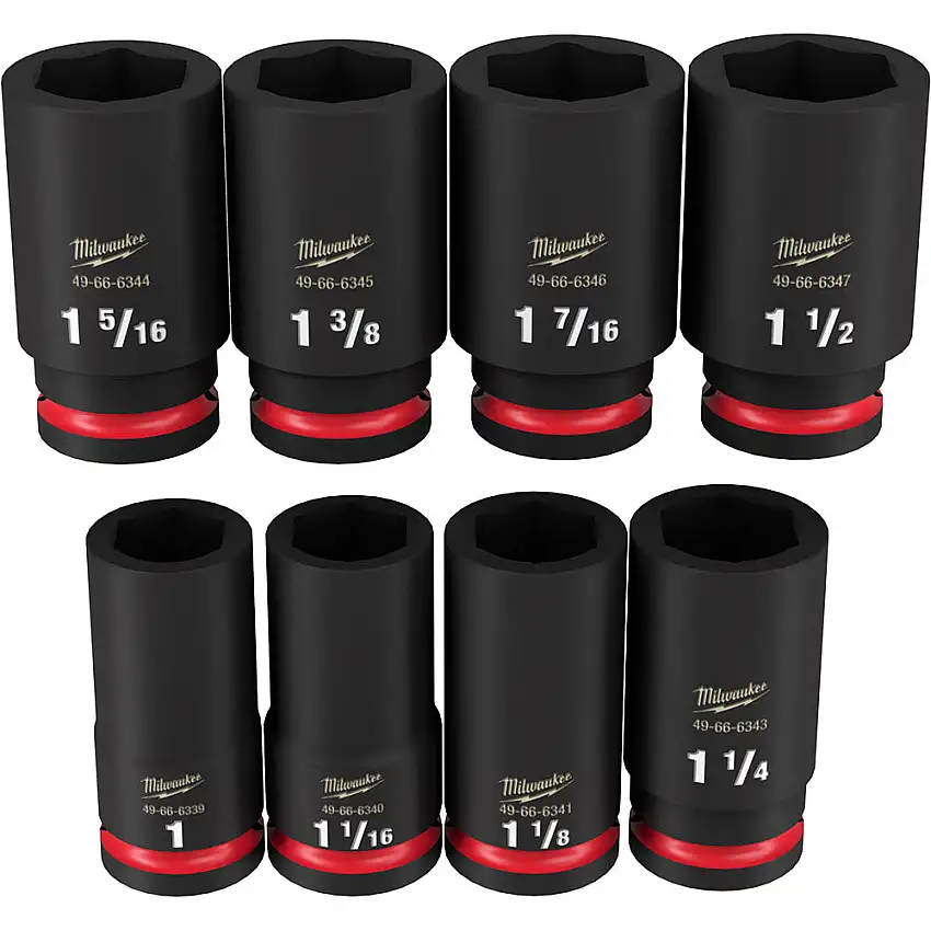 Milwaukee 49-66-7018 8PC Shockwave Impact Duty 3/4" Drive SAE Deep 6 P