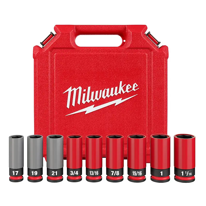 Milwaukee 49-66-7832 Shockwave Impact Duty 1/2 Drive SAE & Metric 9PC