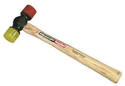 Vaughan SF12 Soft Face Hammers, 12 oz Head, 1 3/8 in Dia., Red/Yellow