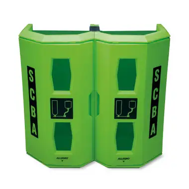 Allegro 4350 Hi-Viz Heavy Duty Dual SCBA Wall Case | Hi-Viz Green