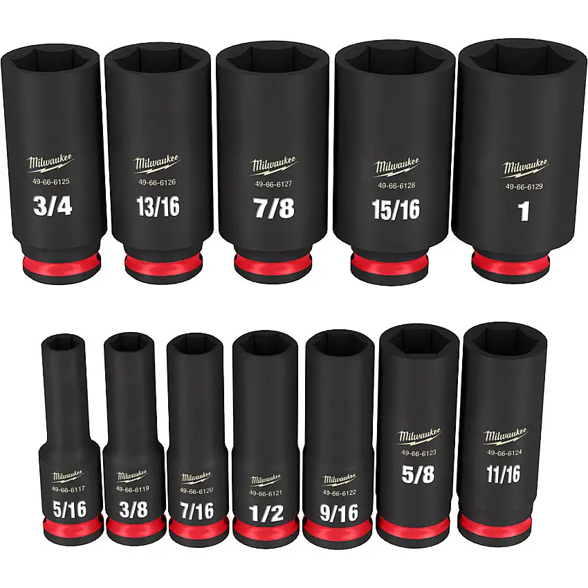 Milwaukee 49-66-7006 12PC Shockwave Impact Duty 3/8" Drive SAE Deep 6