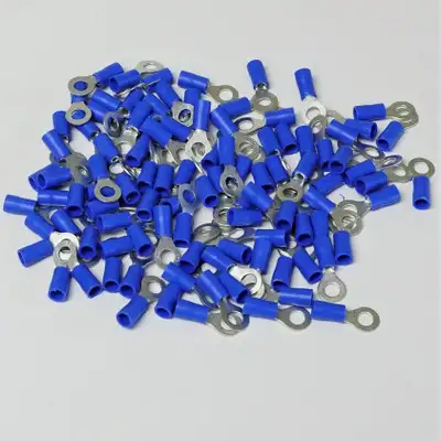 Supco T1034C Insulated Ring Terminal Connector Pack of 100 for 16-14 Wire #10 Stud