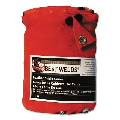 Cable Cover with Snaps, 20 ft x 4 in, Large, Leather