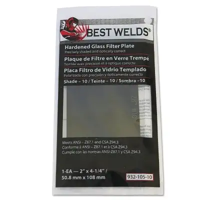 Glass Filter Plate, Shade 9, 4-1/2 in x 5-1/4 in, Green